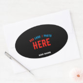 STICKER OVALE MODERNE ET MODERNE PERSONNALISABLE NOIR VÉRIFIÉ (Enveloppe)