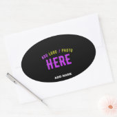 STICKER OVALE MODERNE ET MODERNE PERSONNALISABLE NOIR VÉRIFIÉ (Enveloppe)