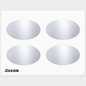 Sticker Ovale Moderne Faux Argent Modèle Vierge Glamour (Feuille)