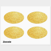 Sticker Ovale Moderne Modèle Paillettes Or Élégant Tendance (Feuille)