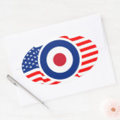 Sticker Ovale Modes modernes Roundel Cible Modes USA Cible Scoot (Enveloppe)