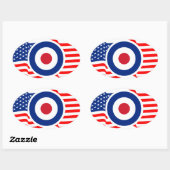 Sticker Ovale Modes modernes Roundel Cible Modes USA Cible Scoot (Feuille)