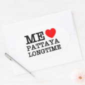 STICKER OVALE MOI AIME PATTAYA LONGTIME (Enveloppe)