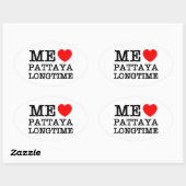 STICKER OVALE MOI AIME PATTAYA LONGTIME (Feuille)