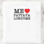 STICKER OVALE MOI AIME PATTAYA LONGTIME (Sac)