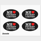 STICKER OVALE MOI LOVE PHUKET LONGTEMPS (Feuille)