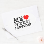 STICKER OVALE MOI LOVE PHUKET LONGTEMPS (Enveloppe)