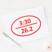 Sticker Ovale Moins de 3 h 30 pour un marathon (Enveloppe)