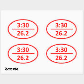 Sticker Ovale Moins de 3 h 30 pour un marathon (Feuille)