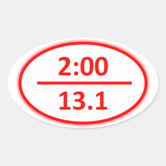 Sticker Ovale Moins de deux heures pour la moitié