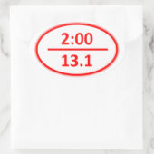 Sticker Ovale Moins de deux heures pour la moitié (Sac)