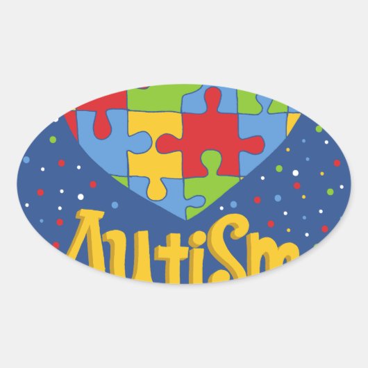 Sticker Ovale mois de sensibilisation sur l'autisme (Devant)