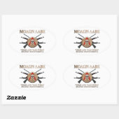 Sticker Ovale Molon Labe - Bouclier spartiate (Feuille)