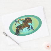 Sticker Ovale Momma Cheval et poulain (Enveloppe)