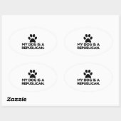 Sticker Ovale Mon Chien Est Un Républicain (Feuille)