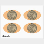 Sticker Ovale Mon vrai amour Vous êtes mon endroit heureux (Feuille)