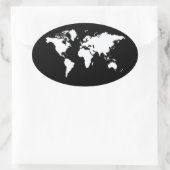 Sticker Ovale Monde de l'Elegant noir (Sac)