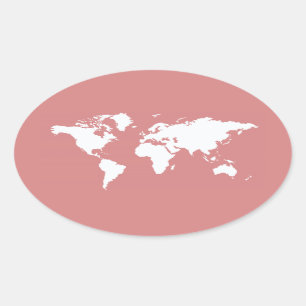 Sticker Ovale Monde élégant rose