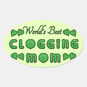 Sticker Ovale Monde la meilleure maman blogueuse verte