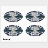 Sticker Ovale Monde Violet (Feuille)