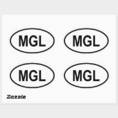 Sticker Ovale Mongolie "MGL" (Feuille)