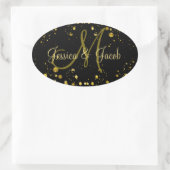 Sticker Ovale Monogramme | Bulles d'or (Sac)