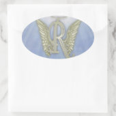 Sticker Ovale Monogramme d'ange de la lettre R (Sac)