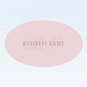 Sticker Ovale Monogramme d'aspect élégant Or rose