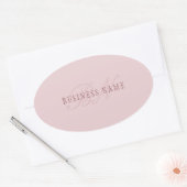 Sticker Ovale Monogramme élégant | Or Rose (Enveloppe)