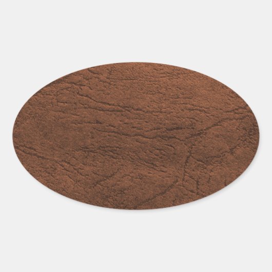 Sticker Ovale Monogramme en cuir Brown (Devant)