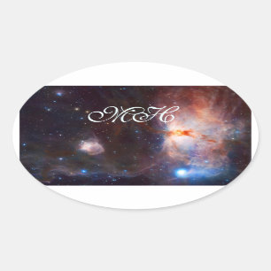 Sticker Ovale Monogramme Fires de la flamme Nebula - en Orion