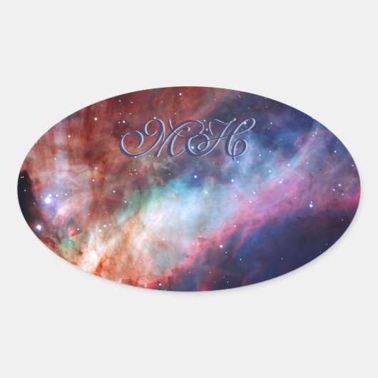 Sticker Ovale Monogramme Omega Nebula - Notre Univers Extraordin (Devant)