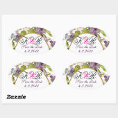 STICKER OVALE MONOGRAMME ROMANTİCA / VIOLETS PURPLE ENREGISTRER  (Feuille)