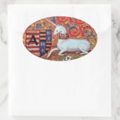 STICKER OVALE MONOGRAMME UNICORN ANCIEN PARCHEMENT BROWN (Sac)