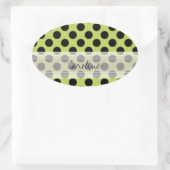 Sticker Ovale Monogramme Vert Noir Cute Chic Polka Motif point (Sac)