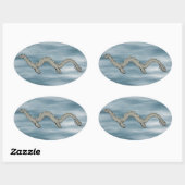 Sticker Ovale Monster du lac Canadien (Feuille)