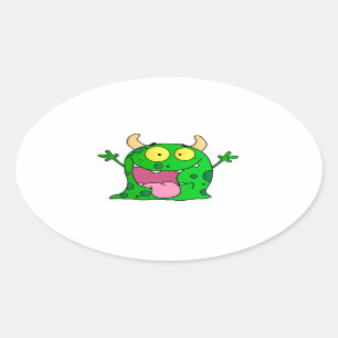 Sticker Ovale Monster Funny Dessin Dessin Dessin Dessin Dessin C