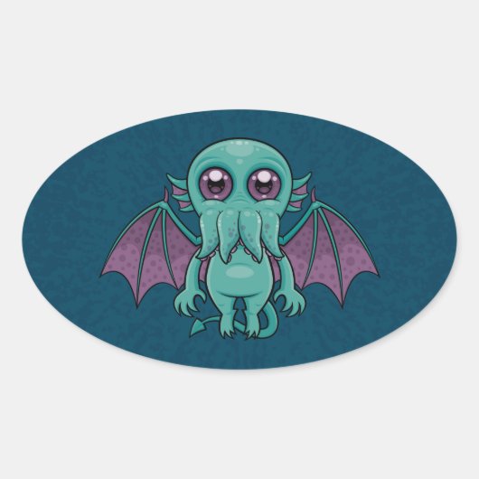 Sticker Ovale Monstres de Cute Baby (Devant)
