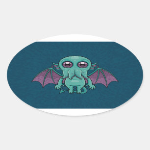 Sticker Ovale Monstres de Cute Baby