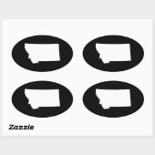 Sticker Ovale Montana en blanc et noir (Feuille)
