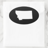 Sticker Ovale Montana en blanc et noir (Sac)