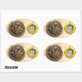 Sticker Ovale Montre Steampunk (Feuille)