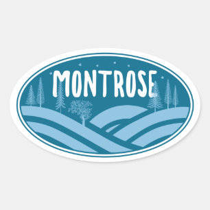 Sticker Ovale Montrose Colorado Extérieur