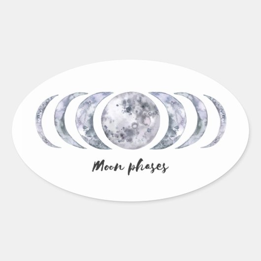 Sticker Ovale Moon Phases (Devant)