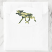 Sticker Ovale Moose / Elk Woodland Camouflage / Camo (Sac)