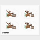 Sticker Ovale Moose Lodge (Feuille)