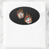 Sticker Ovale Morceau à flamme (Sac)