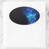 Sticker Ovale Morpho Butterfly in the Dark Background (Sac)