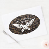Sticker Ovale mort avant café beiche (Enveloppe)