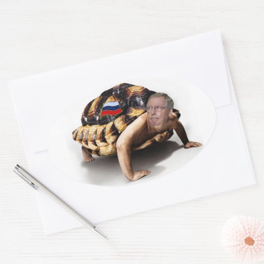 Sticker Ovale Moscou Mitch Man-Turtle (Enveloppe)